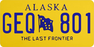 AK license plate GEQ801