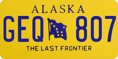 AK license plate GEQ807