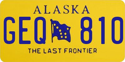 AK license plate GEQ810