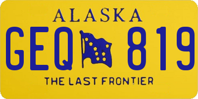 AK license plate GEQ819