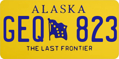 AK license plate GEQ823