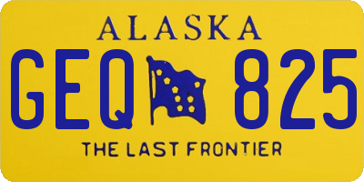 AK license plate GEQ825