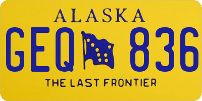 AK license plate GEQ836