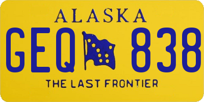 AK license plate GEQ838