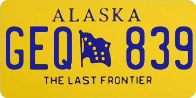 AK license plate GEQ839