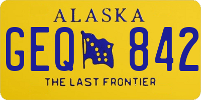 AK license plate GEQ842