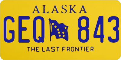 AK license plate GEQ843