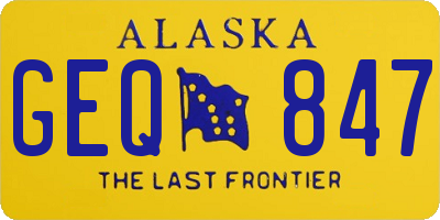 AK license plate GEQ847