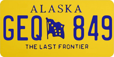 AK license plate GEQ849