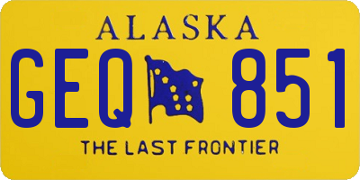 AK license plate GEQ851