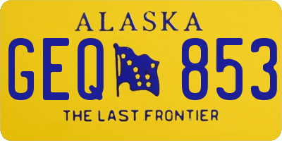 AK license plate GEQ853