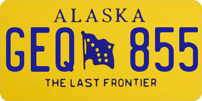 AK license plate GEQ855