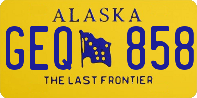 AK license plate GEQ858