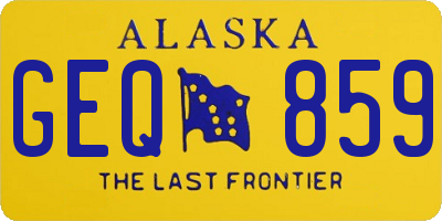 AK license plate GEQ859
