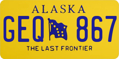 AK license plate GEQ867