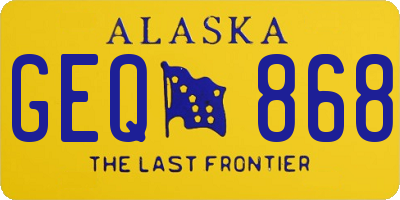 AK license plate GEQ868