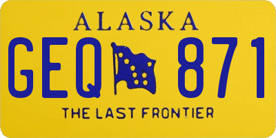 AK license plate GEQ871