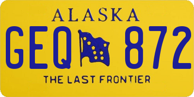 AK license plate GEQ872