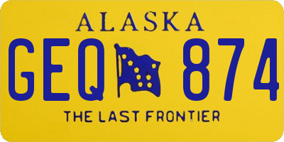 AK license plate GEQ874