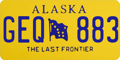 AK license plate GEQ883
