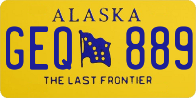 AK license plate GEQ889
