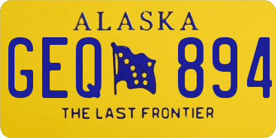 AK license plate GEQ894