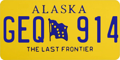 AK license plate GEQ914