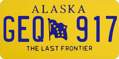 AK license plate GEQ917