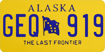 AK license plate GEQ919