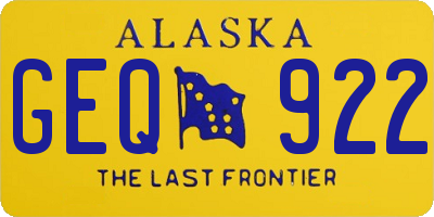 AK license plate GEQ922