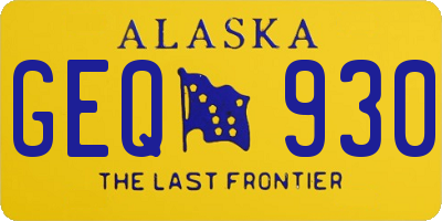 AK license plate GEQ930