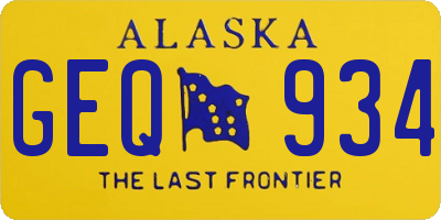 AK license plate GEQ934