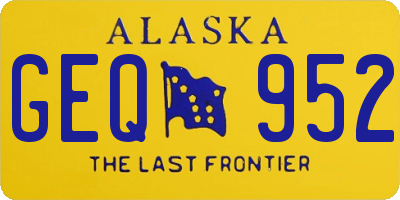 AK license plate GEQ952