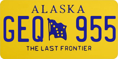 AK license plate GEQ955