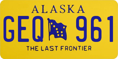 AK license plate GEQ961