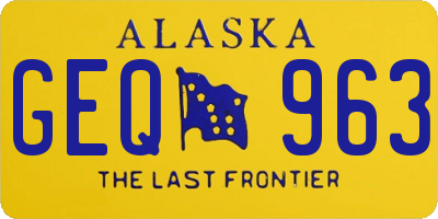 AK license plate GEQ963