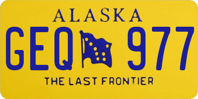 AK license plate GEQ977