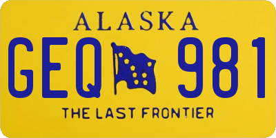 AK license plate GEQ981