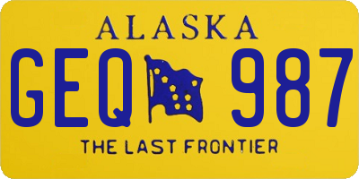 AK license plate GEQ987
