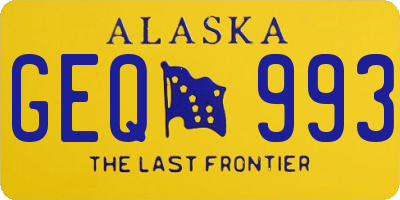 AK license plate GEQ993