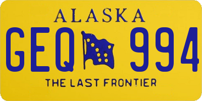 AK license plate GEQ994