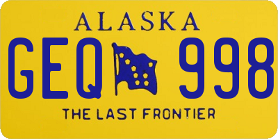 AK license plate GEQ998