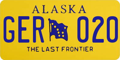 AK license plate GER020