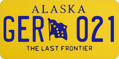 AK license plate GER021