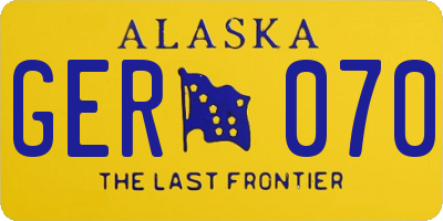 AK license plate GER070