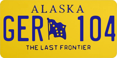 AK license plate GER104