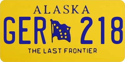 AK license plate GER218