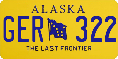 AK license plate GER322