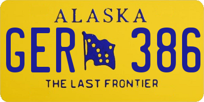 AK license plate GER386