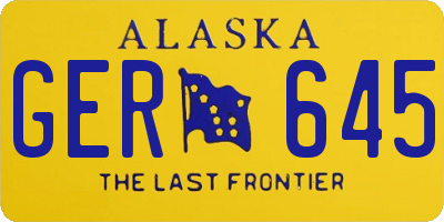 AK license plate GER645